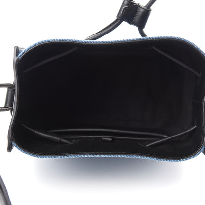 3.1 Phillip Lim Denim Smooth Calfskin Mini Soleil Bucket Bag Blue Black 5 of 10
