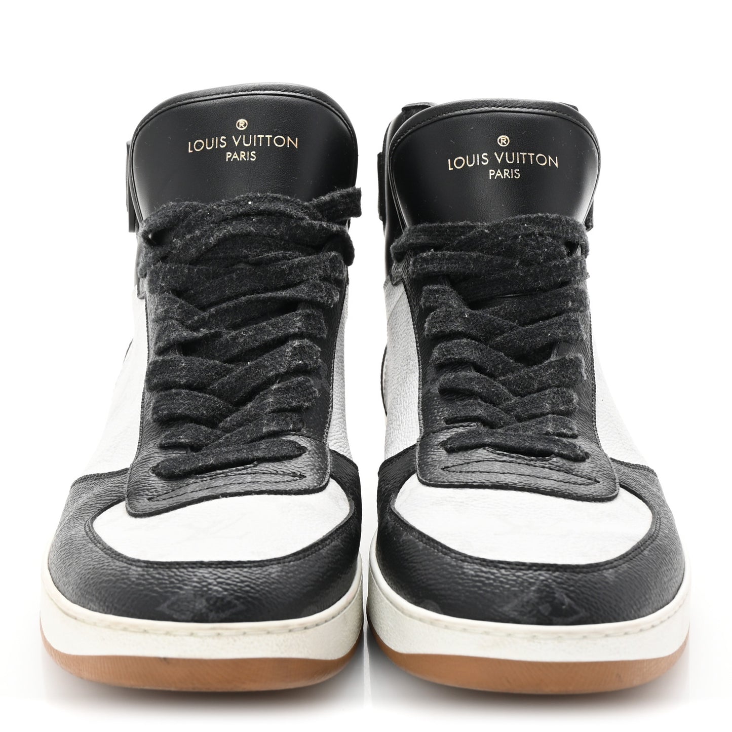 Calfskin Monogram Mens Rivoli High Top Sneakers 9.5 Black
