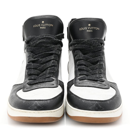 Louis Vuitton Calfskin Monogram Mens Rivoli High Top Sneakers 9.5 Black 3 of 9