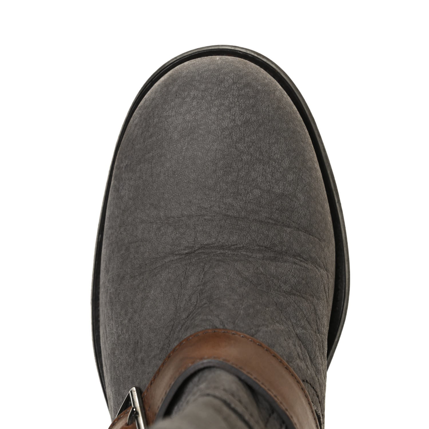 Jimmy Choo Grained Lambskin Suede Youth Biker Boots 39 Grey 12 of 13