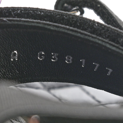 Chanel Stretch Fabric Lambskin CC Flat Sandals 39 Black 7 of 7