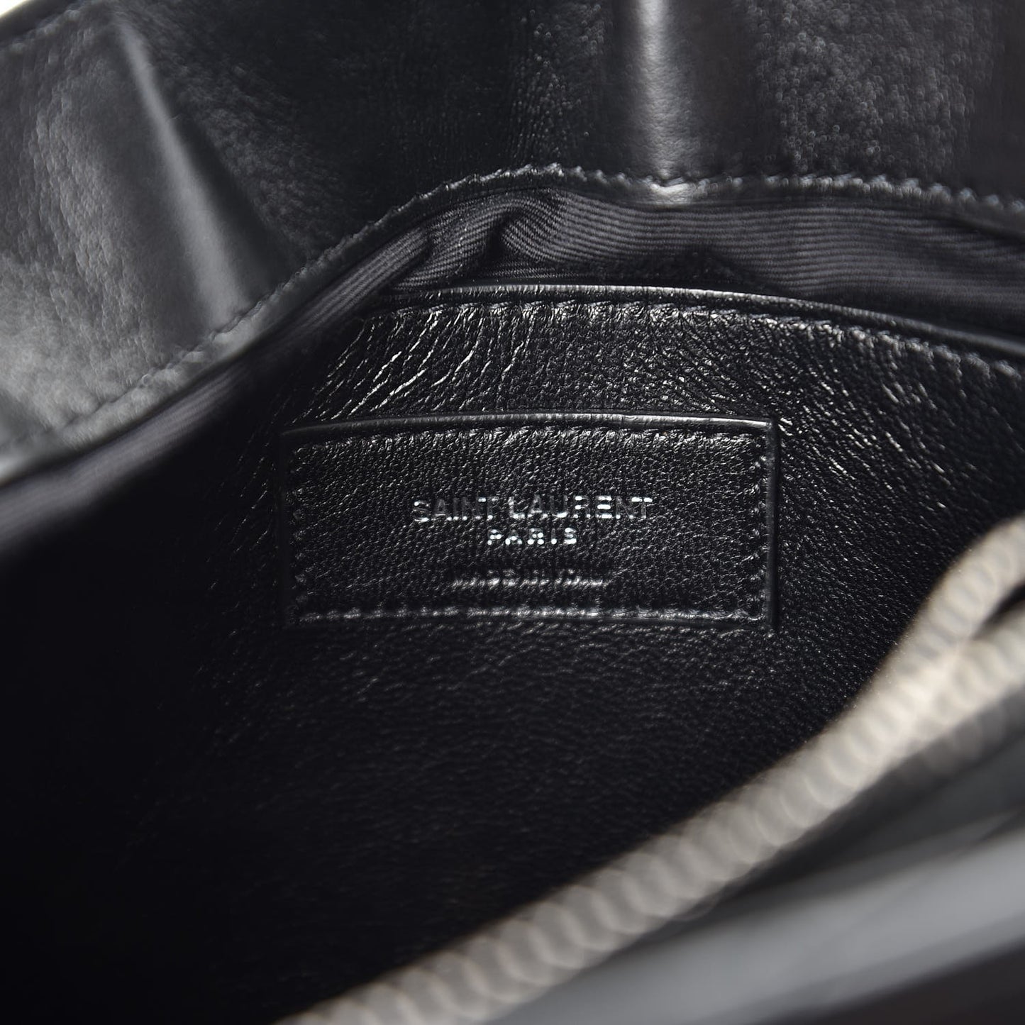 Calfskin Y Quilted Monogram Small Charm Loulou Chain Satchel Black