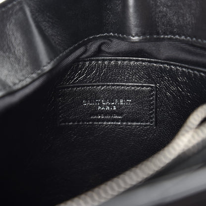 Saint Laurent Calfskin Y Quilted Monogram Small Charm Loulou Chain Satchel Black 6 of 9
