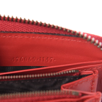 Gucci Calfskin Queen Margaret Zip Around Wallet Blue Agata Hibiscus Red Mystic White 7 of 8