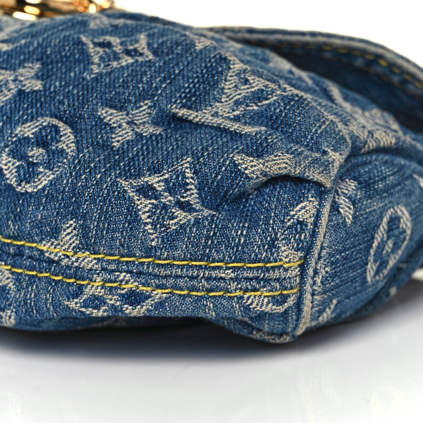 Monogram Denim Mini Pleaty Blue