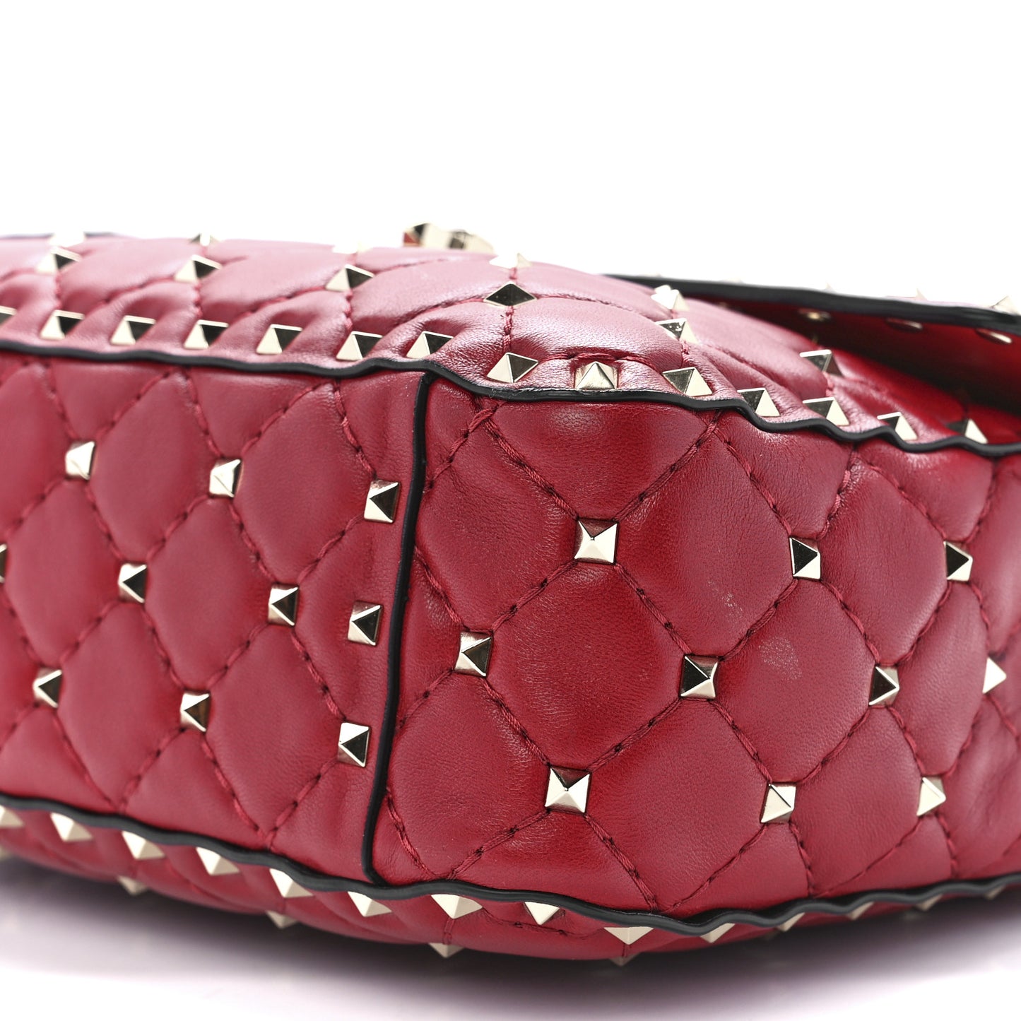 Nappa Medium Rockstud Spike Shoulder Bag Rosso Valentino