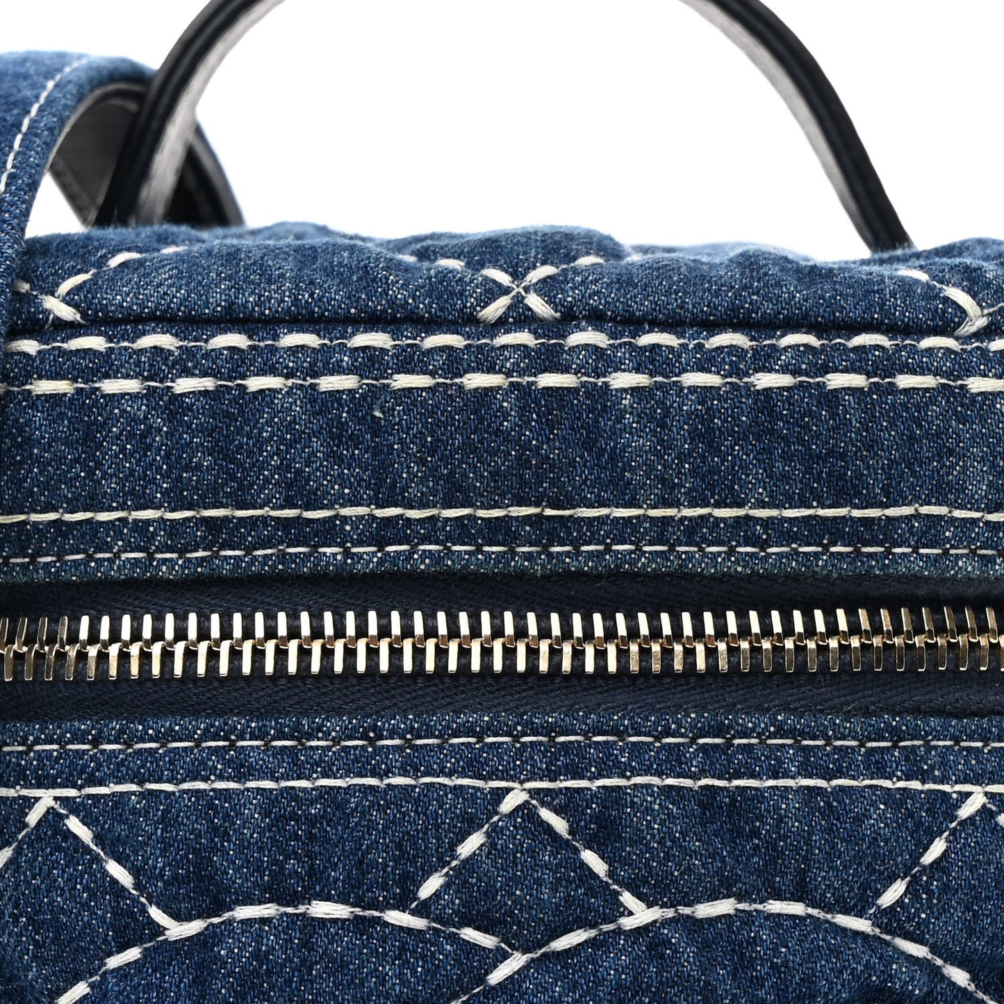 Denim Quilted Denim Trip Vanity Cosmetic Case Blue
