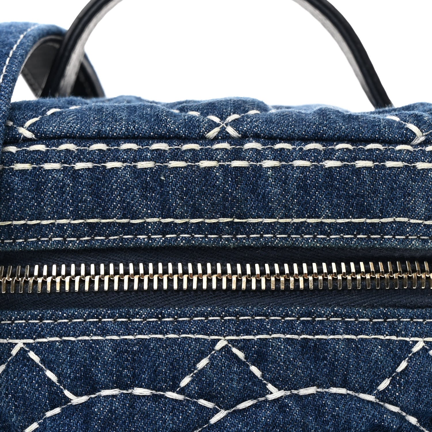 Chanel Denim Quilted Denim Trip Vanity Cosmetic Case Blue 8 of 10