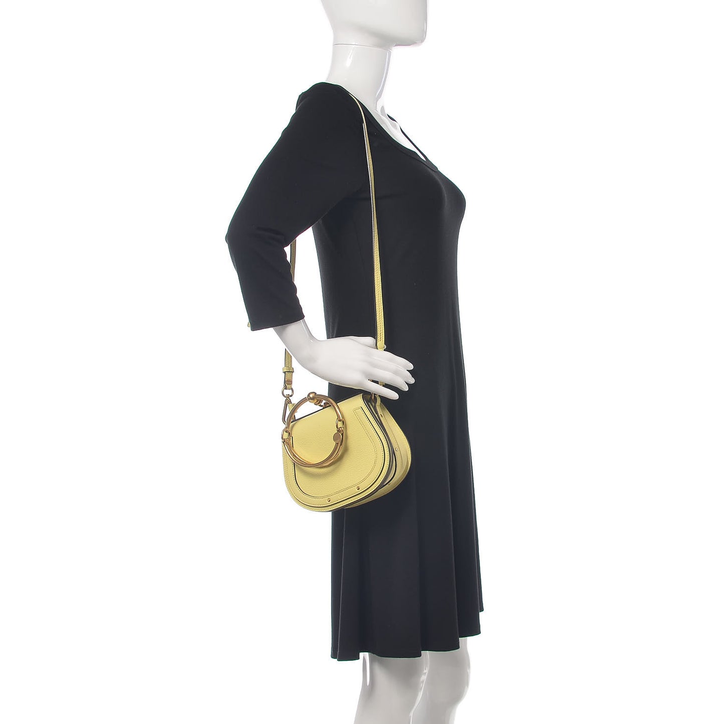 Calfskin Suede Small Nile Bracelet Bag Lemonade