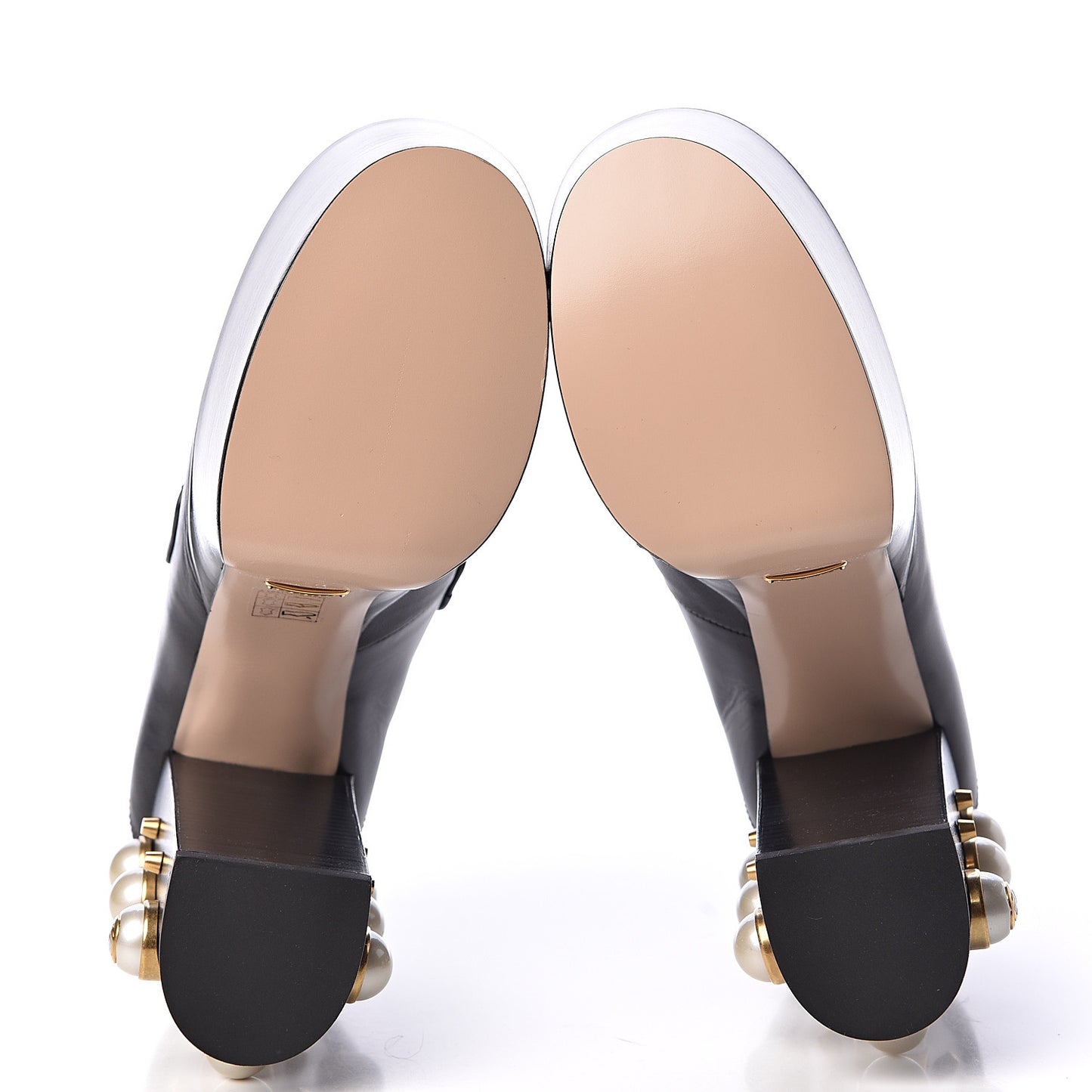 Malaga Kid Pearl Studded Vegas Platform Loafers 37 Black