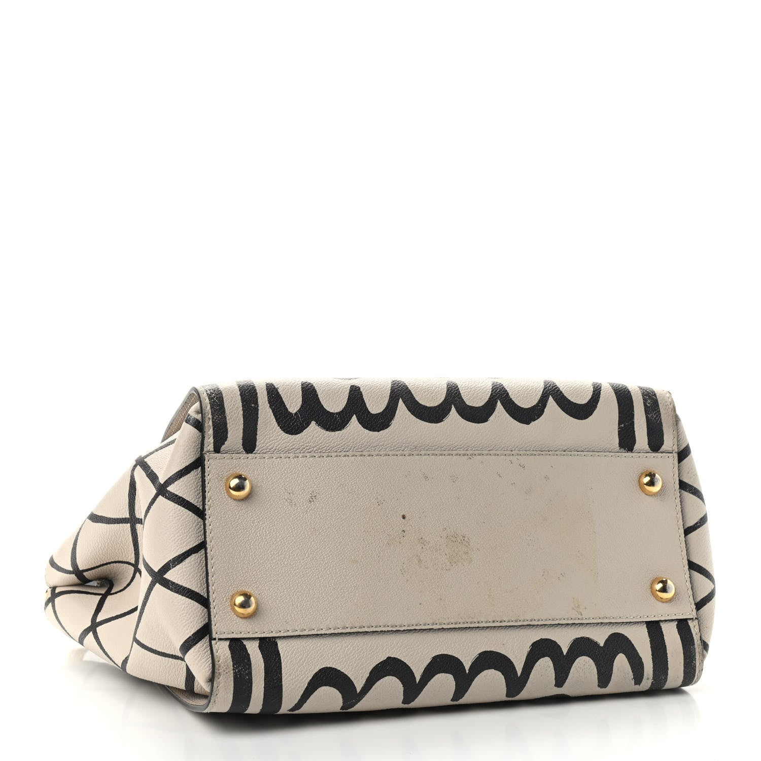 Burberry Soft Grain Calfskin L'oeil Print Medium Buckle Tote Limestone 4 of 17
