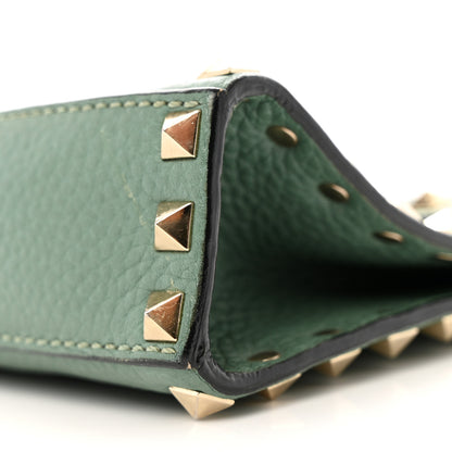 Valentino Garavani Pebbled Calfskin Medium Rockstud Flip Lock Crossbody Bag Light Green 9 of 16