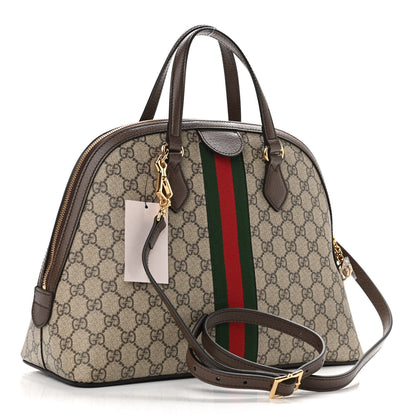 Gucci GG Supreme Monogram Web Medium Ophidia Top Handle Dome Bag Brown 3 of 10