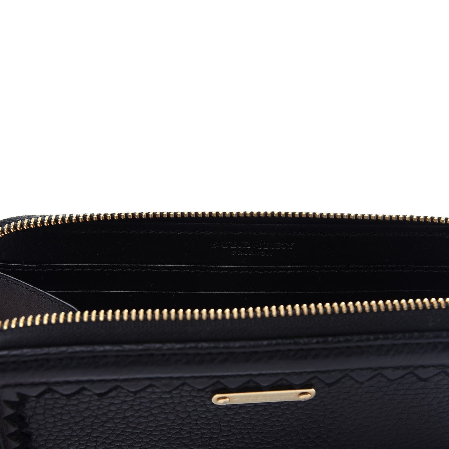 Grainy Calfskin Zip Around Wallet Black