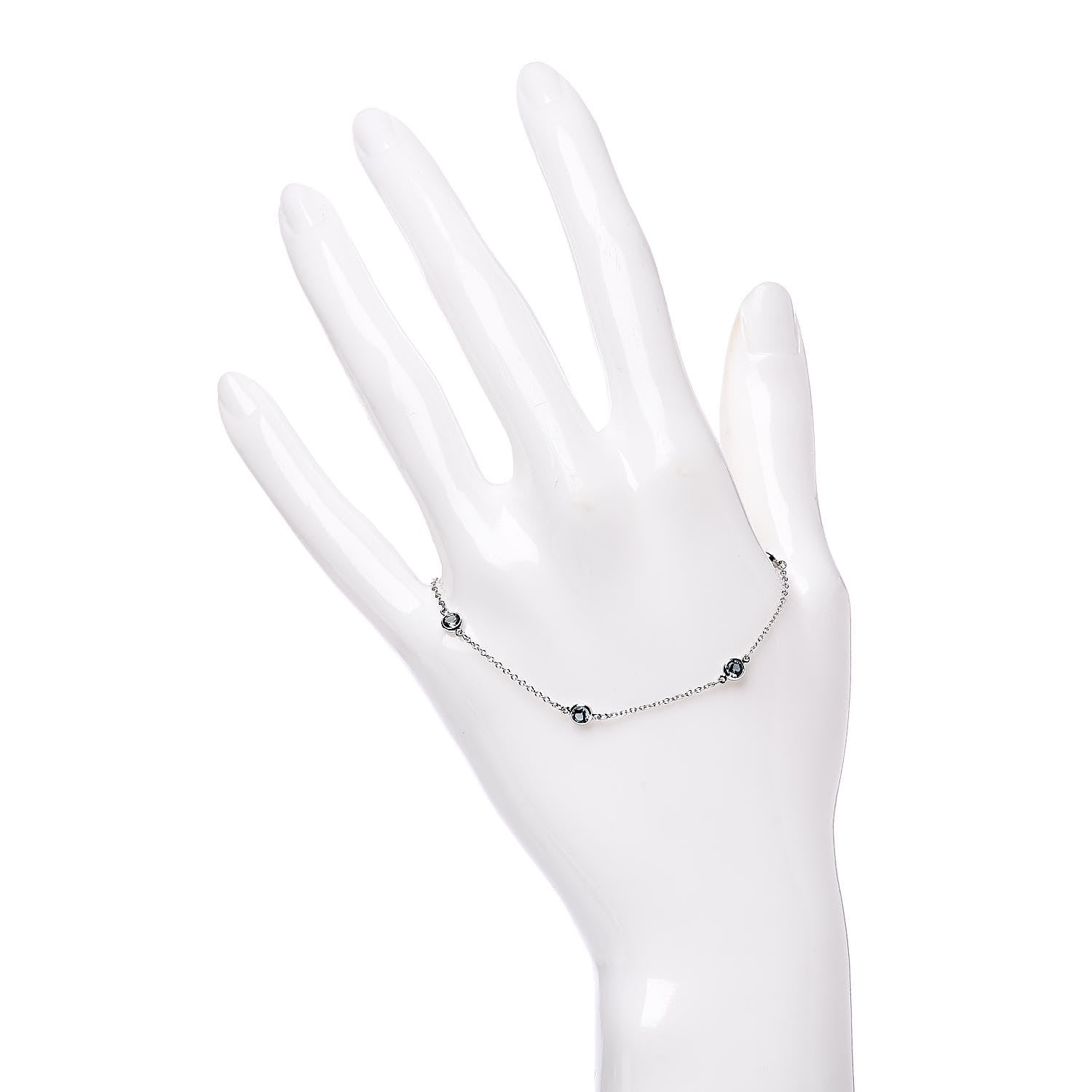 Tiffany Platinum Aquamarine Elsa Peretti Color By The Yard 5 Station Bracelet 2 of 6