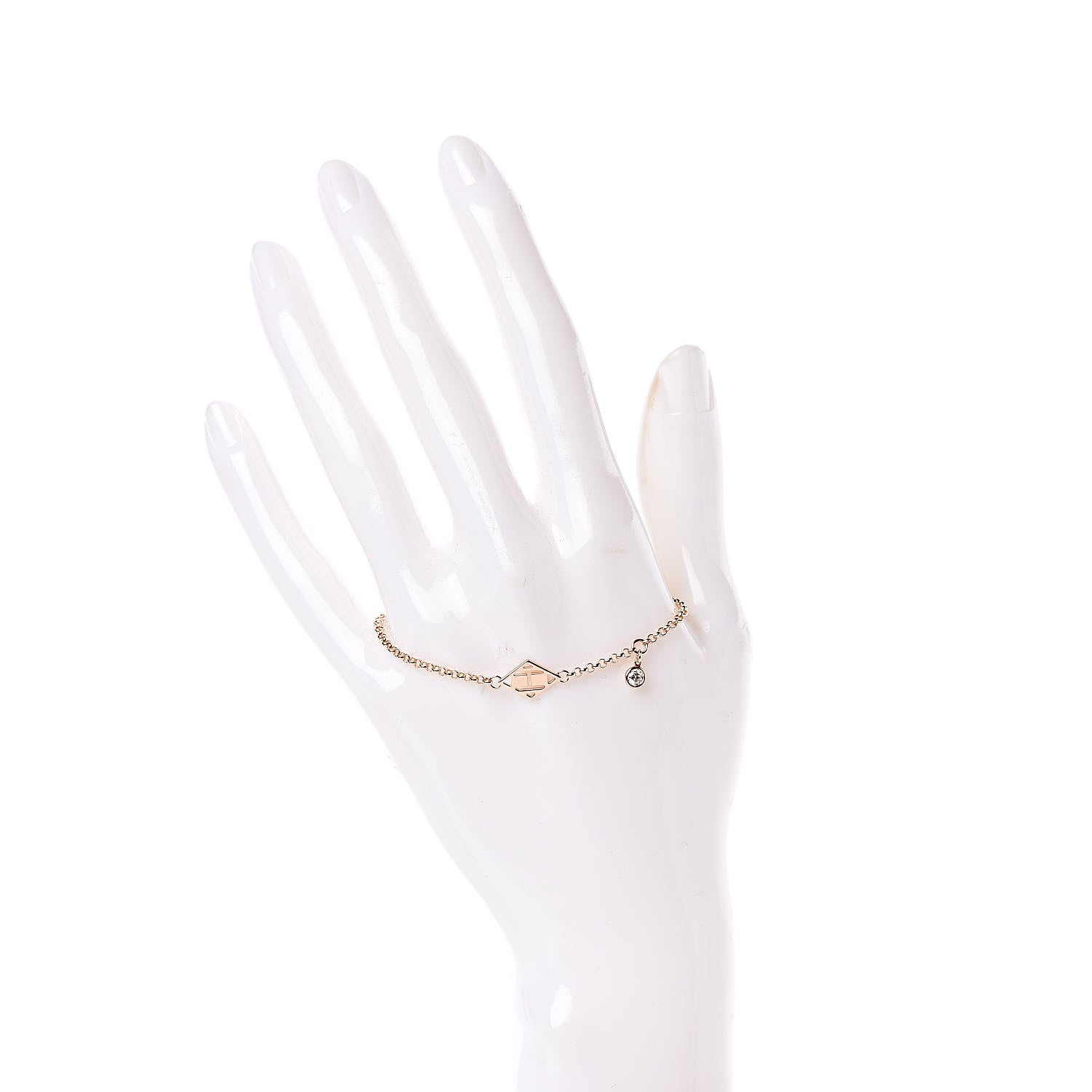 Hermes 18K Rose Gold Diamond Gambade Bracelet ST 2 of 5