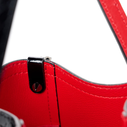 Christian Louboutin Patent Snakeskin Embossed Spiked Mini Cabarock Shopper Tote Black 10 of 10