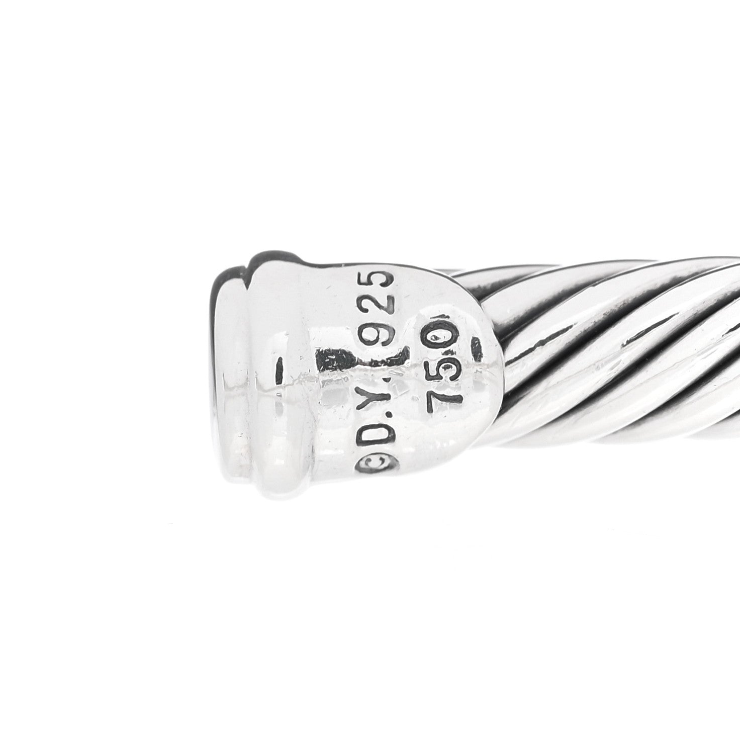 David Yurman Sterling Silver 18K Gold Smoky Quartz 4mm Noblesse Station Bracelet 3 of 3