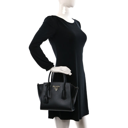 Prada Vitello Satchel Black 2 of 8