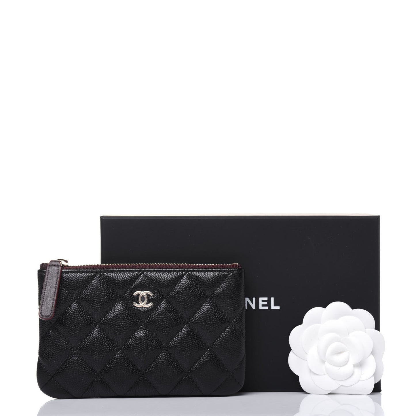 Caviar Quilted Small Cosmetic Case Black