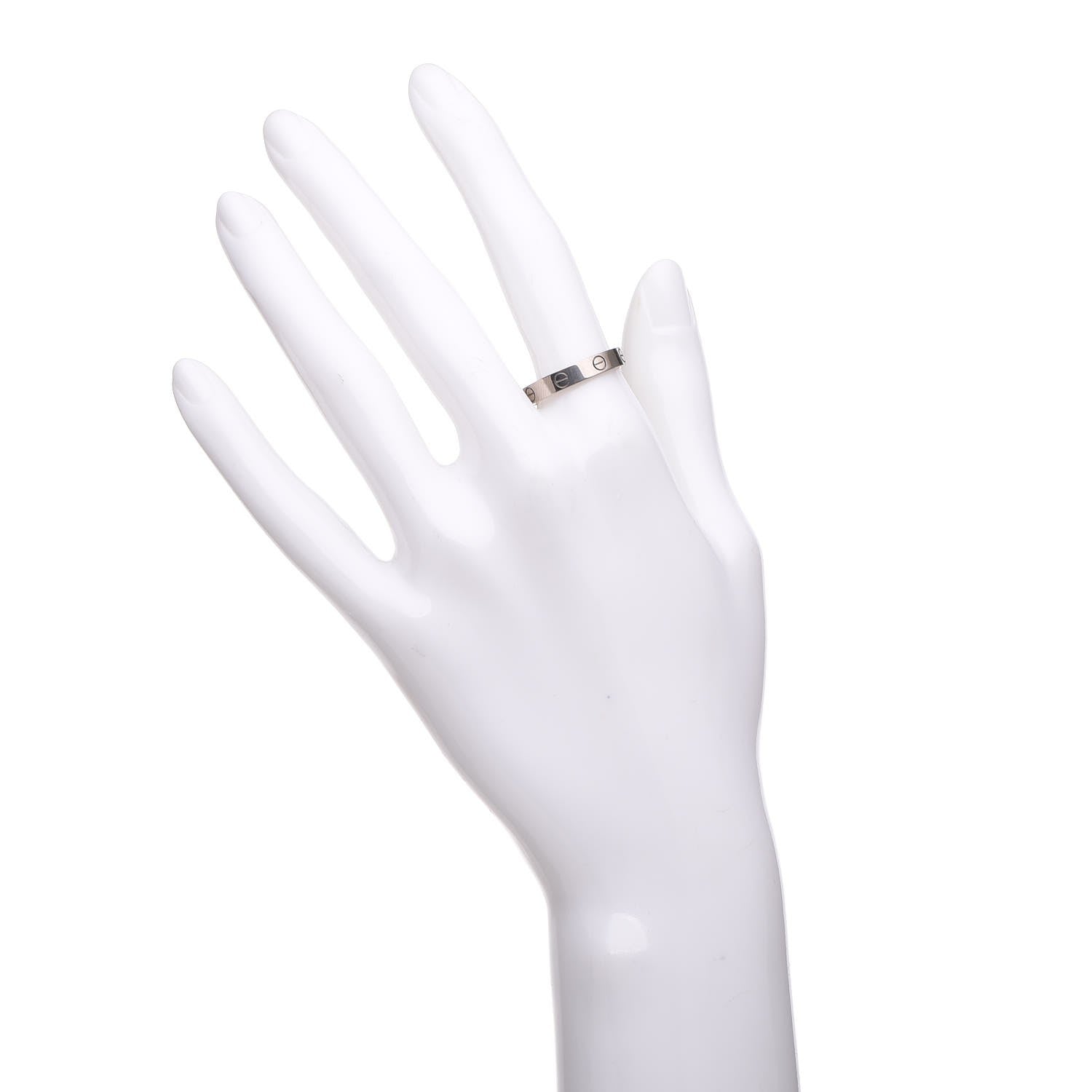 Cartier 18K White Gold 3.5mm LOVE Wedding Band Ring 56 7.5 3 of 5