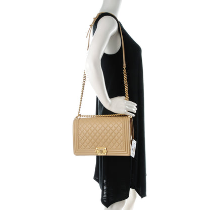 Chanel Lambskin Quilted New Medium Boy Flap Light Beige 2 of 8