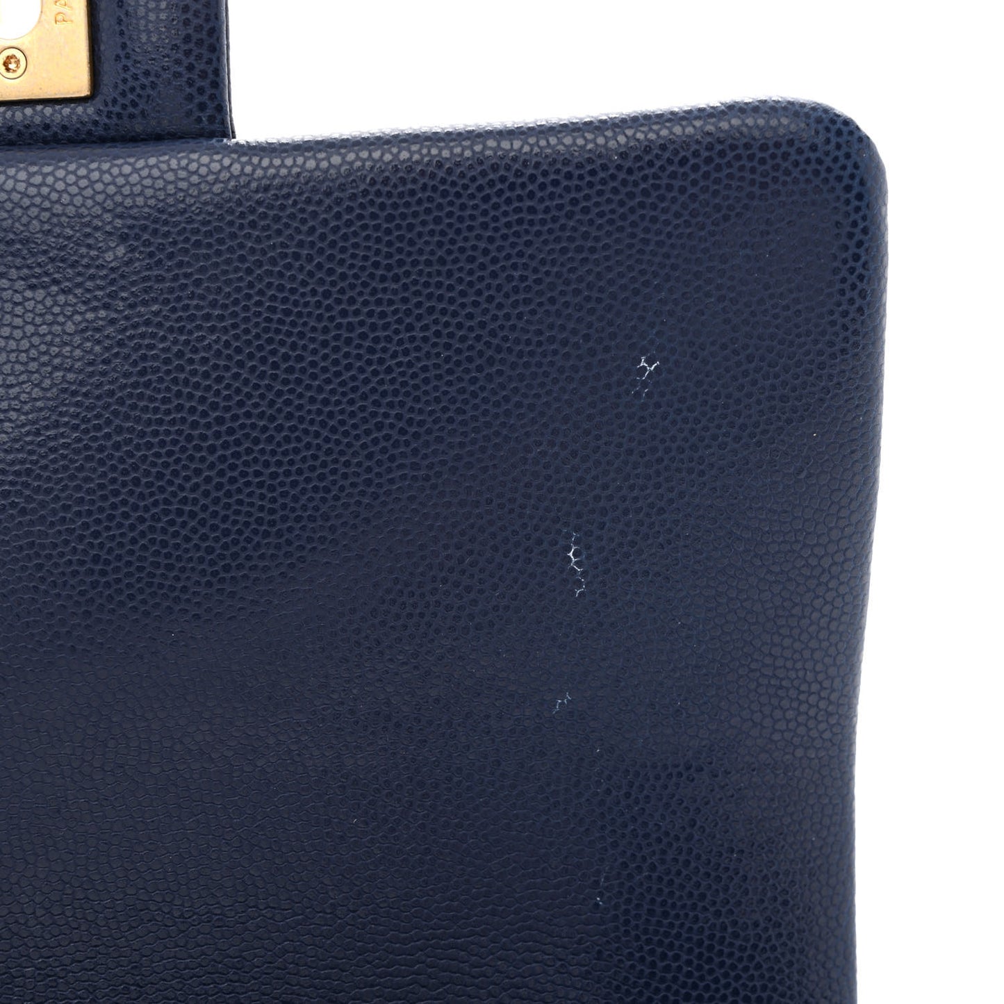 Caviar Quilted Small Twist Your Buttons Flap Blue