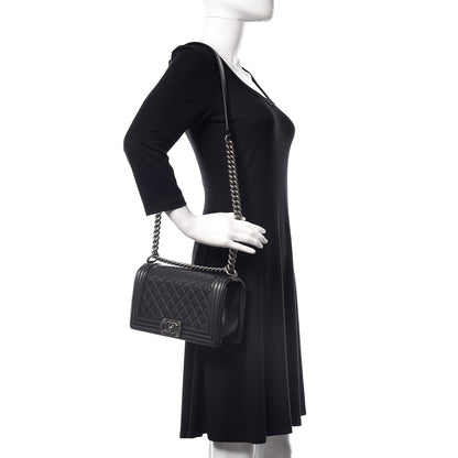 Chanel Caviar Quilted Medium Boy Flap Black 2 of 10