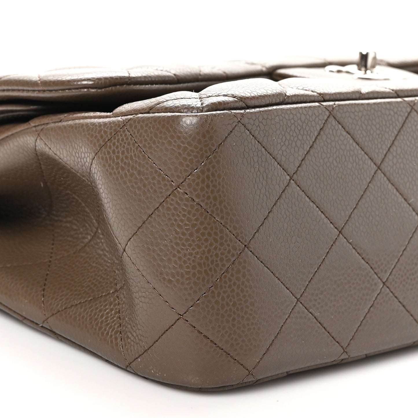 Caviar Quilted Jumbo Double Flap Brown