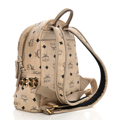 MCM Visetos Side Stud Mini Stark Backpack Beige 3 of 18