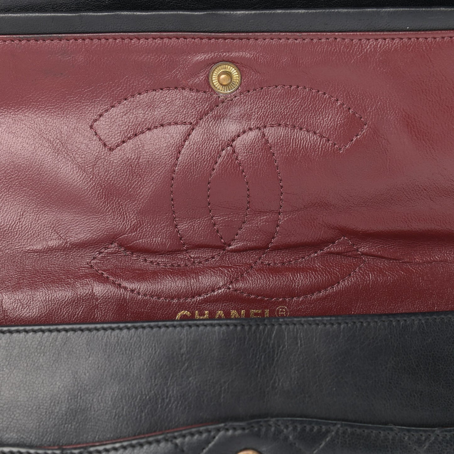 Lambskin Quilted Medium Double Flap Black