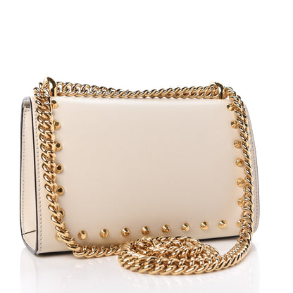 Gucci Calfskin Studded Small Padlock Shoulder Bag White 3 of 10