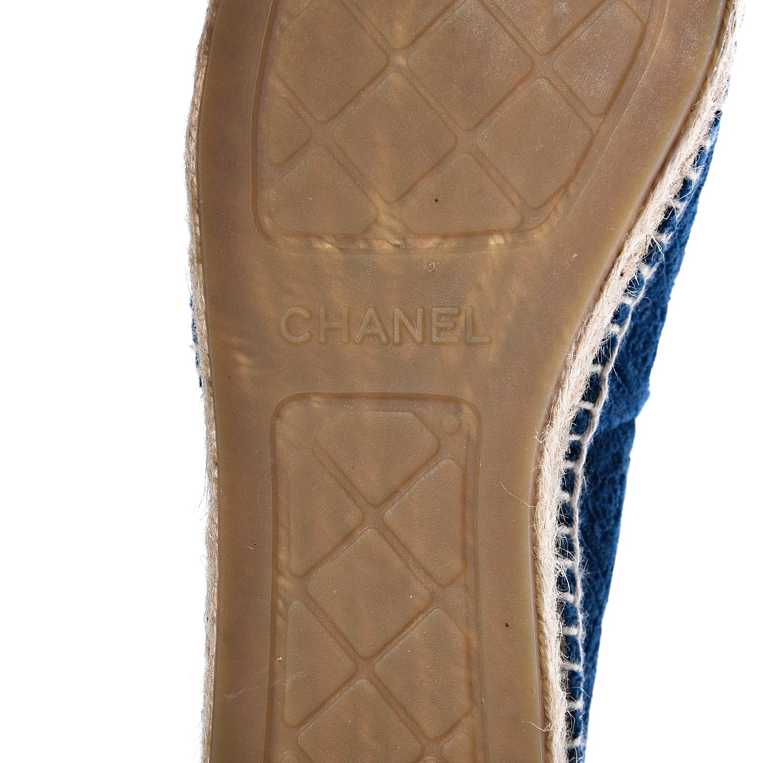 Chanel Velvet Grosgrain Quilted Camellia CC Espadrilles 40 Navy Black 7 of 11