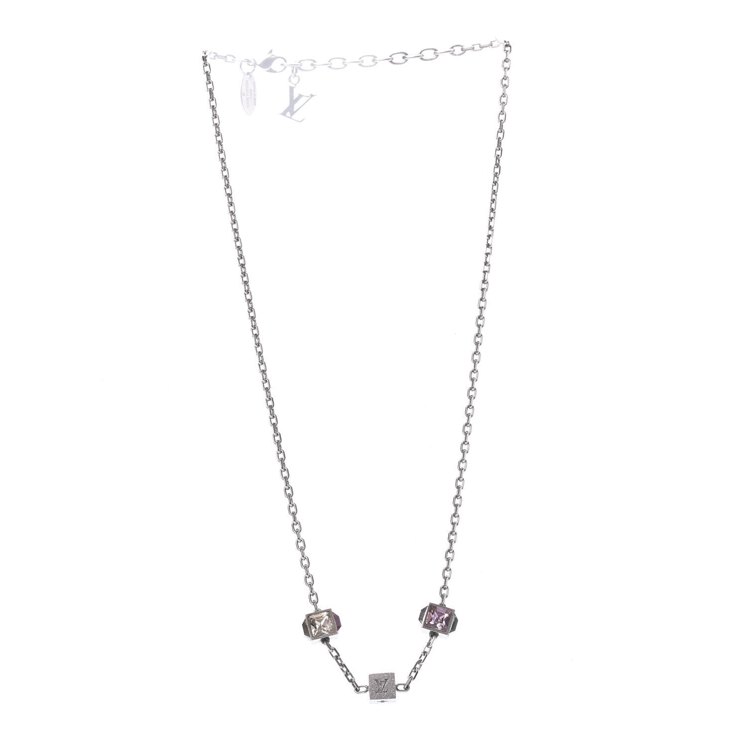 Louis Vuitton Swarovski Gamble Short Necklace Silver 3 of 6