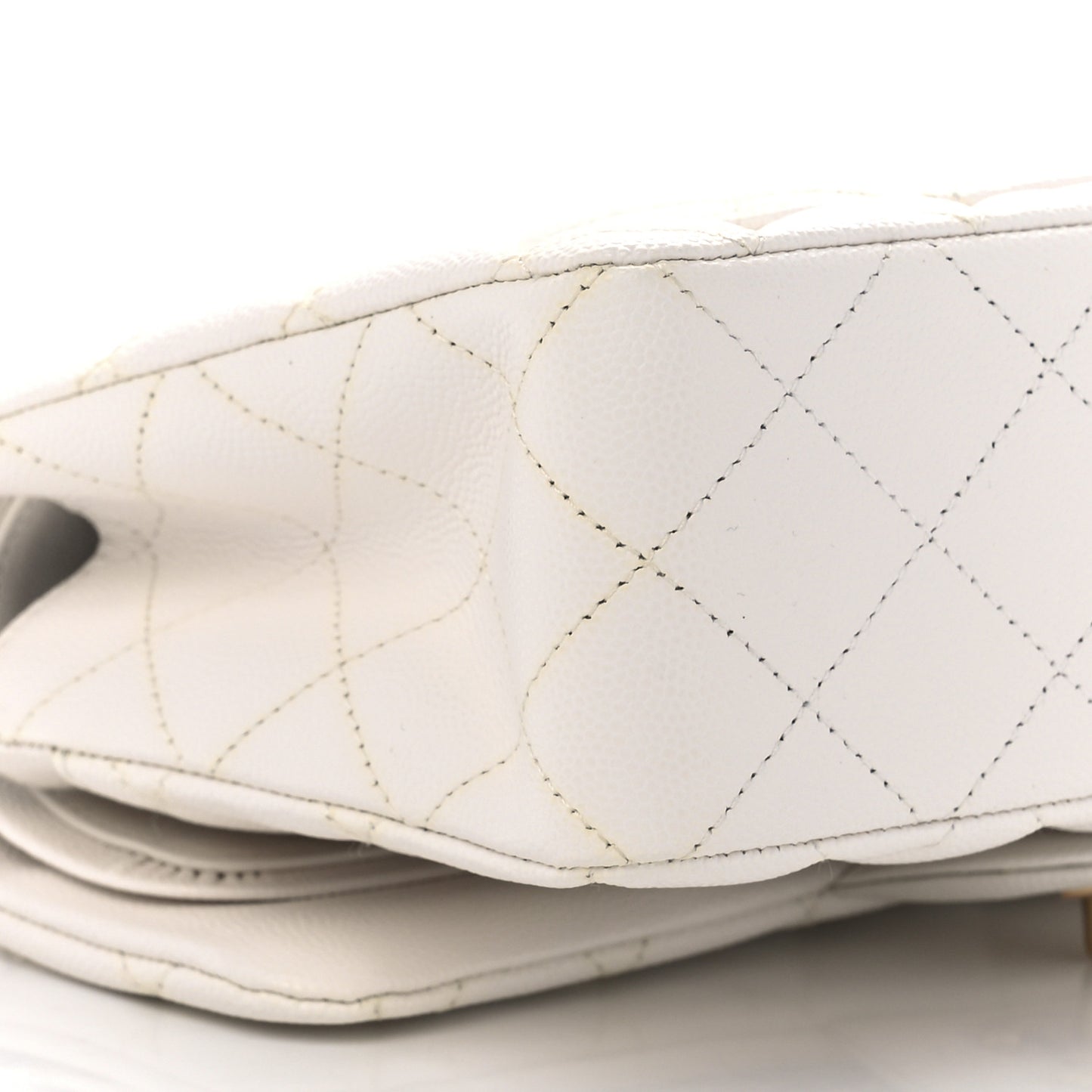 Caviar Quilted Small Double Flap White