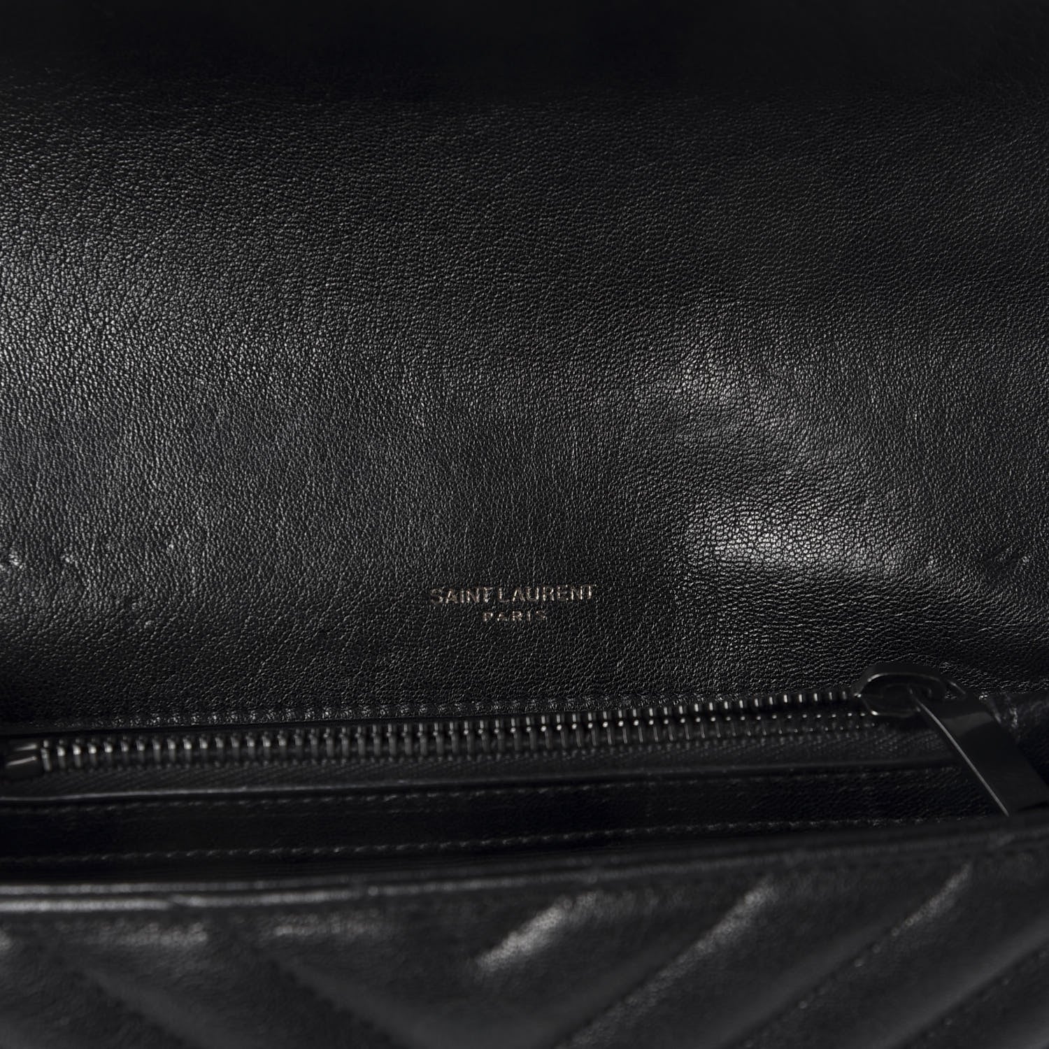 Saint Laurent Sheepskin Matelasse Chevron Monogram Medium College Bag Black 8 of 9