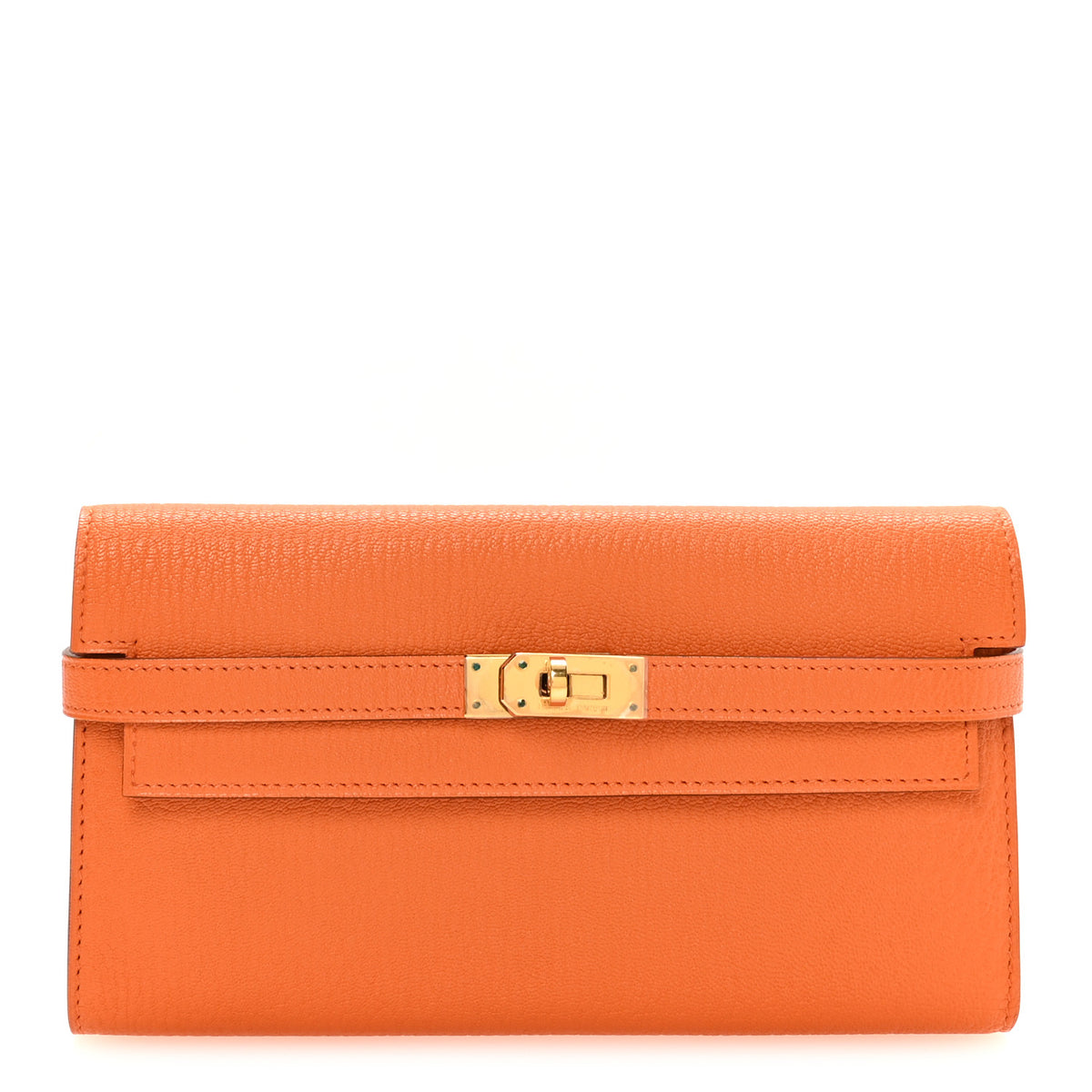Chevre Mysore Kelly Longue Wallet Orange