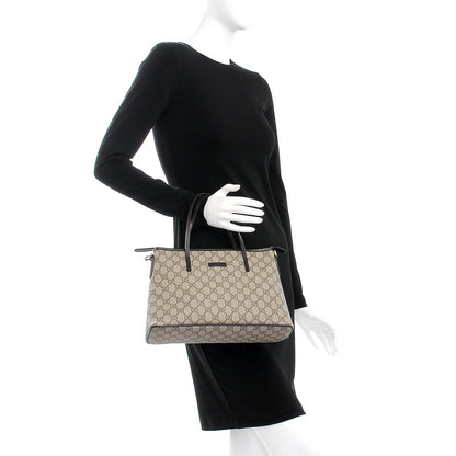 Gucci GG Supreme Monogram Small Zippered Tote Dark Brown 3 of 8