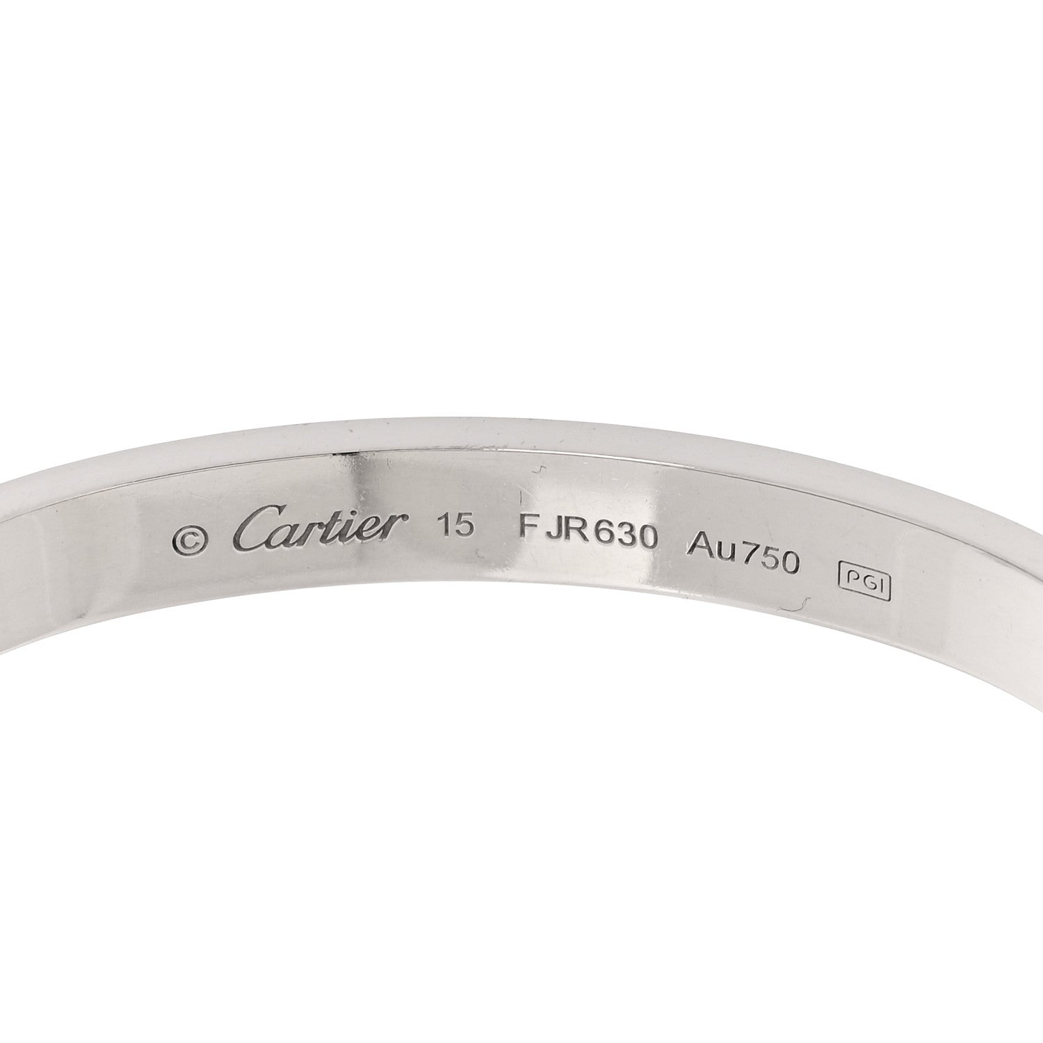 Cartier 18K White Gold LOVE Bracelet 15 6 of 8