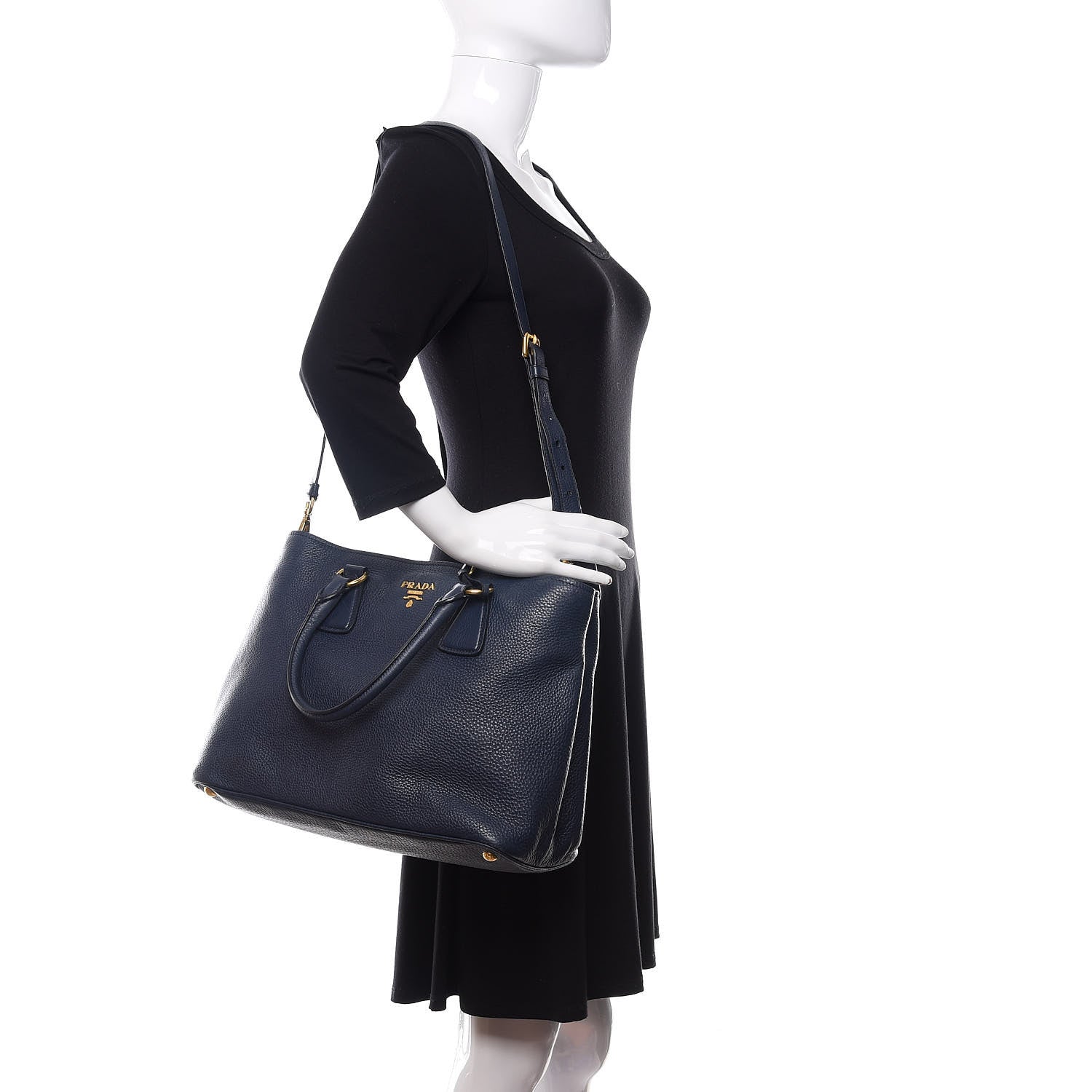 Prada Vitello Daino Tote Bluette 2 of 10