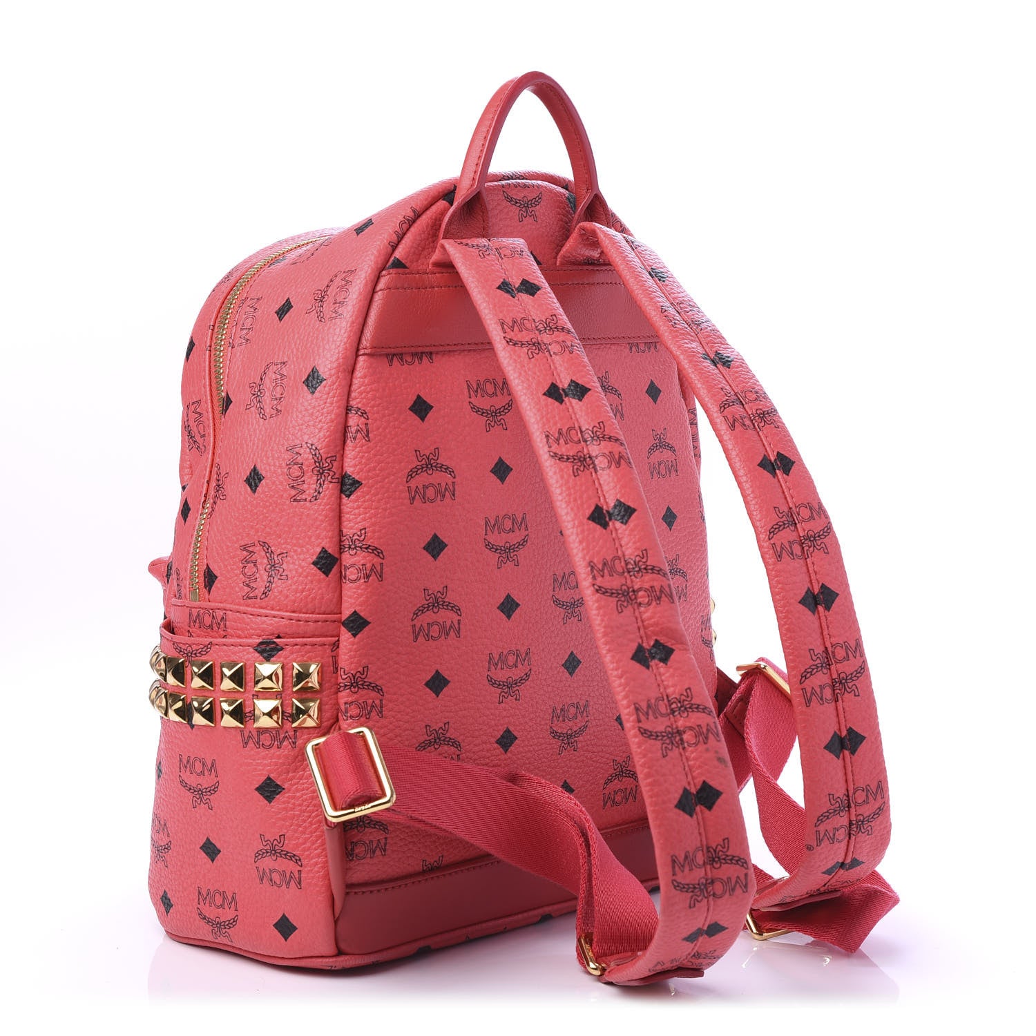 MCM Visetos Small Side Stud Stark Backpack Corail 2 of 8