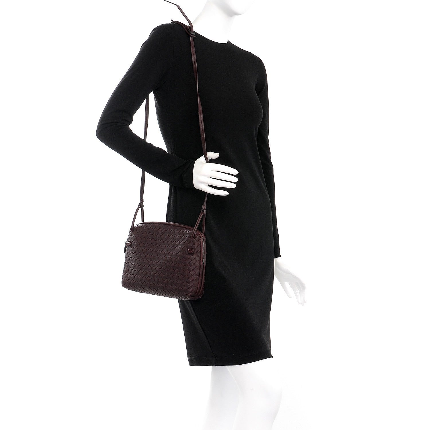 Bottega Veneta Nappa Intrecciato Crossbody Pillow Aubergine 2 of 8
