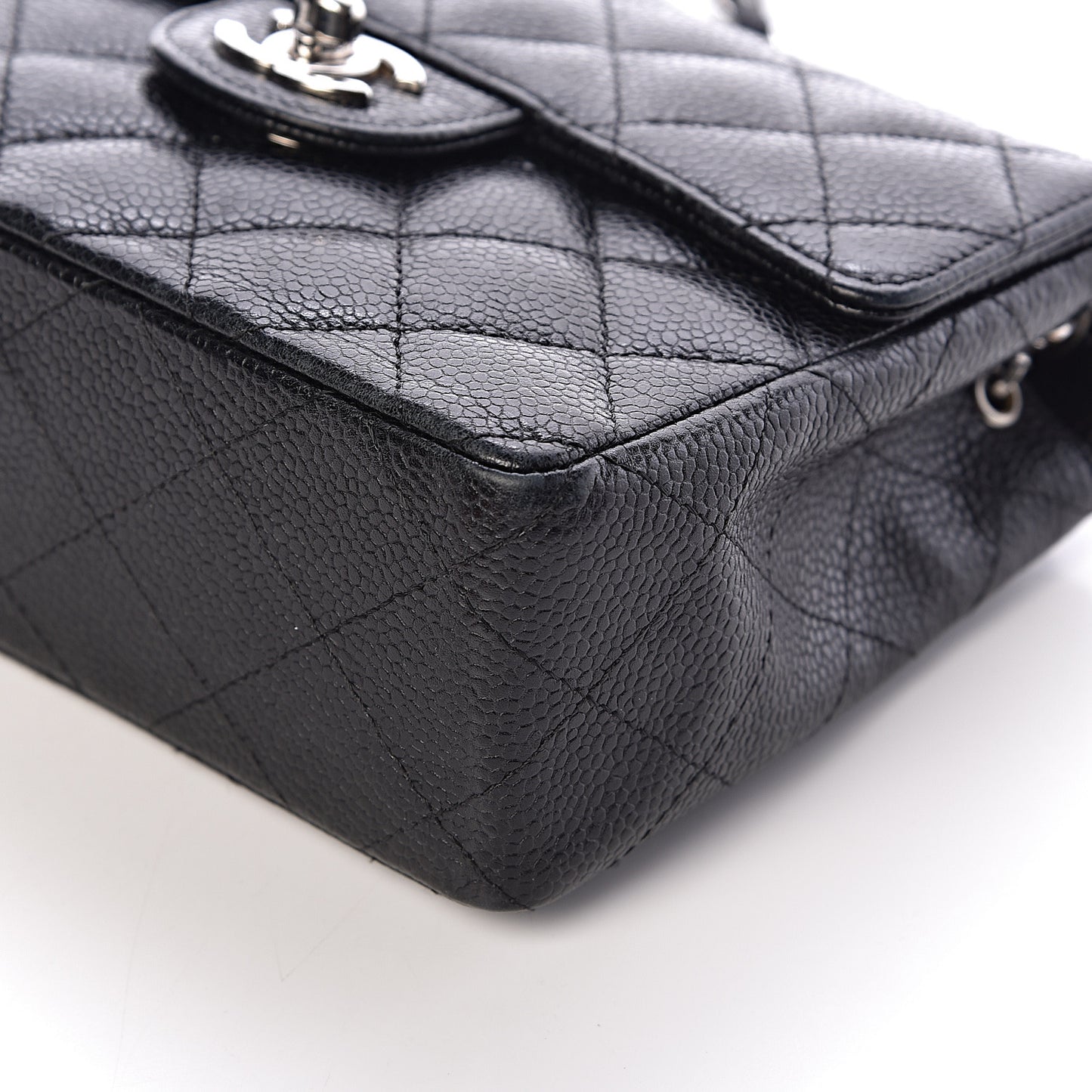 Caviar Quilted Mini Square Flap Black