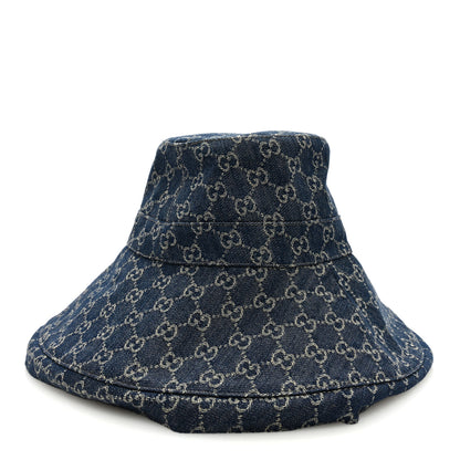 Gucci Eco Washed Denim GG Monogram Brim Hat M Blue 3 of 7