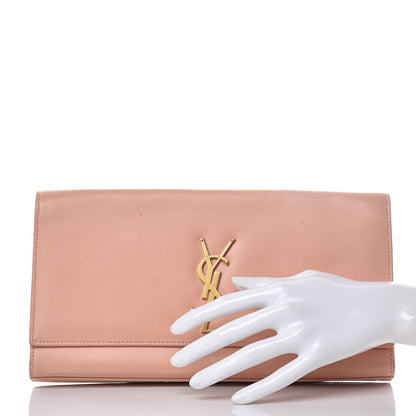 Saint Laurent Calfskin Classic Monogram Cassandre Clutch Blush 2 of 12