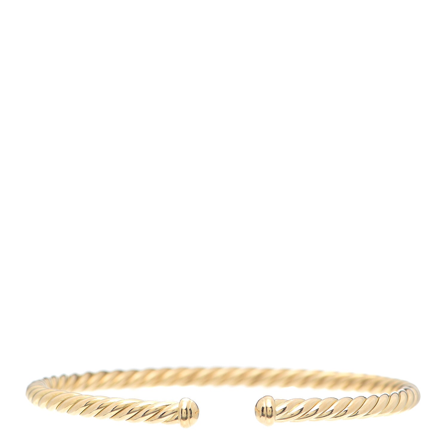 David Yurman 18K Yellow Gold 4mm Cablespira Bracelet 1 of 10