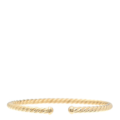 David Yurman 18K Yellow Gold 4mm Cablespira Bracelet 1 of 10