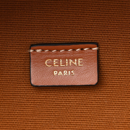 Celine Calfskin Triomphe Canvas Half Moon Case Tan 6 of 11