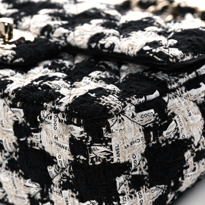 Chanel Tweed Quilted Mini Rectangular Flap Black Ecru White 10 of 16
