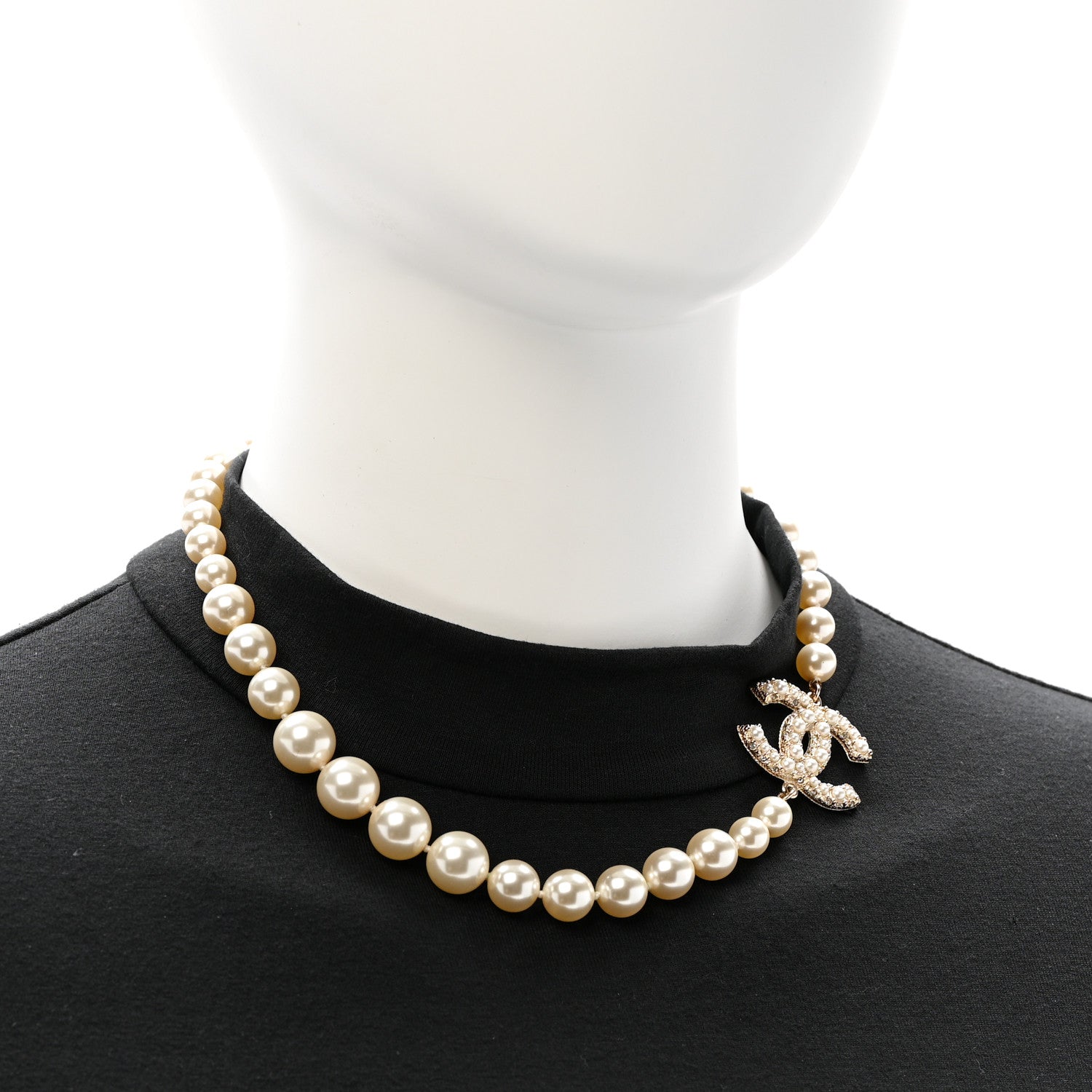 Chanel Pearl CC 100th Anniversary Necklace Light Gold 2 of 6